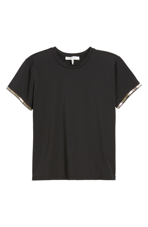 Shop Frame Beaded Stretch Cotton T-shirt In Black