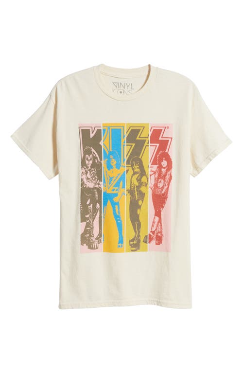 Shop Vinyl Icons Kiss Boxes Oversize Cotton Graphic T-shirt In Natural