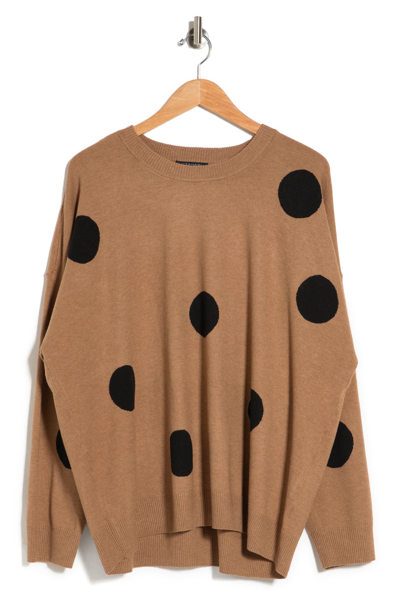 T Tahari Crew Neck Sweater In Camel 