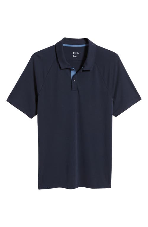 Shop Zella Ace Piqué Performance Golf Polo In Navy Eclipse