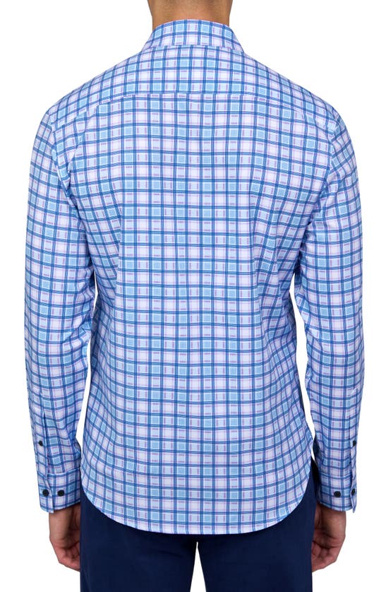Shop Construct Slim Fit Plaid Four-way Stretch Performance Sport Shirt In Lilac