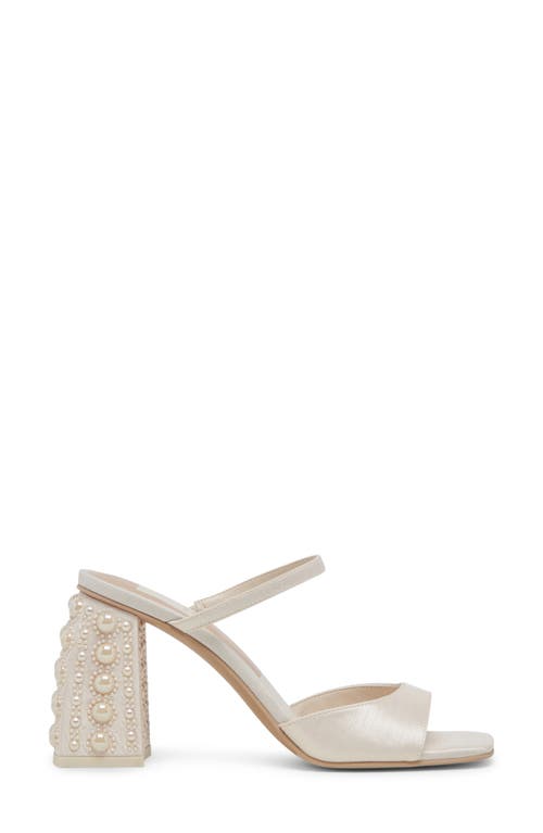 Shop Dolce Vita Jemmy Imitation Pearl Slide Sandal In Vanilla Silk