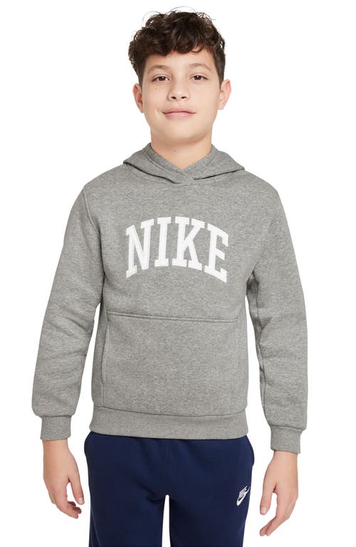 Nike Kids' Sportswear Club Logo Hoodie In Gray