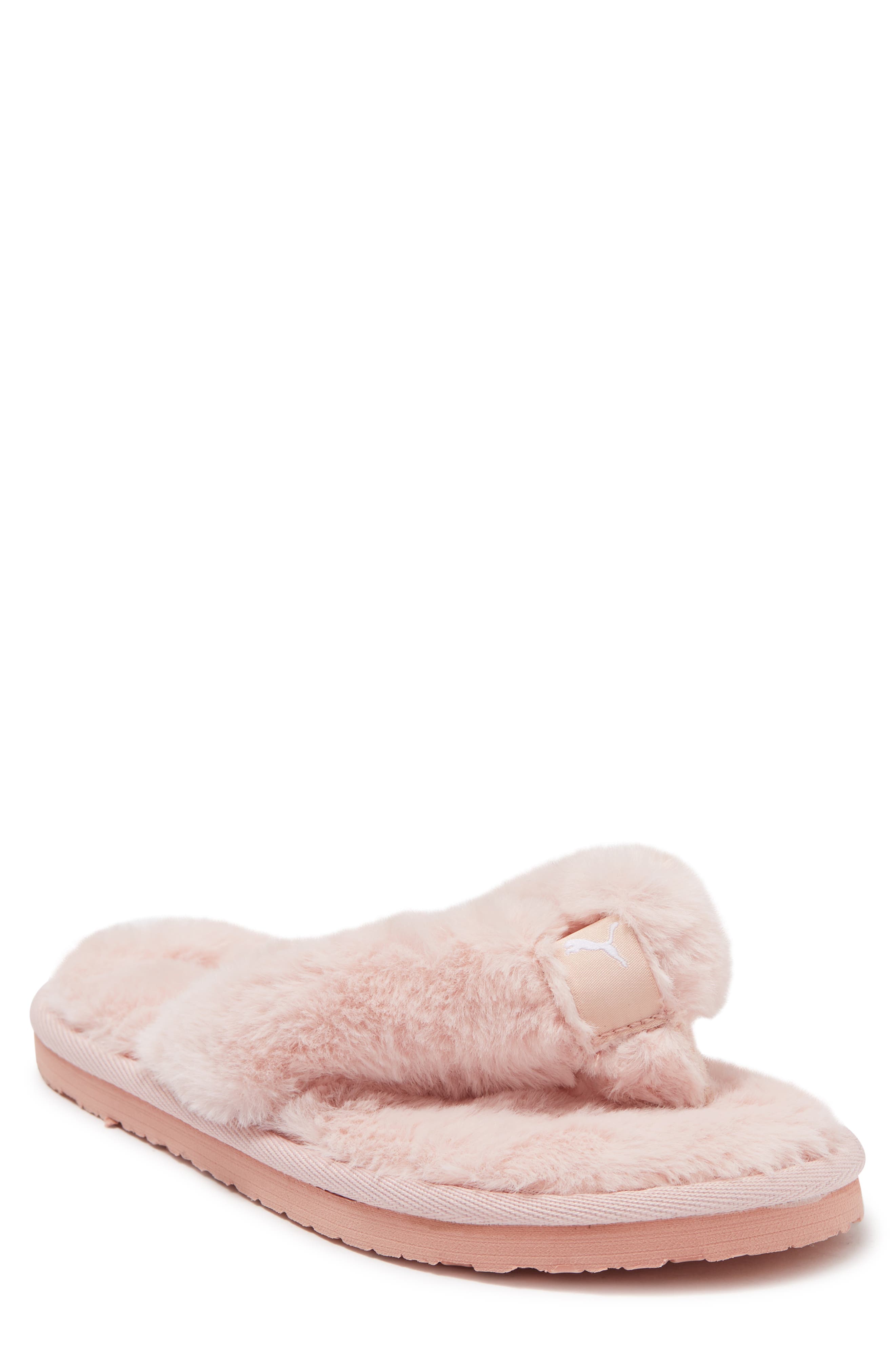 faux fur flip flops