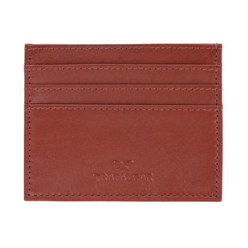 Shop Trafalgar Sergio Genuine Leather Card Case In Tan