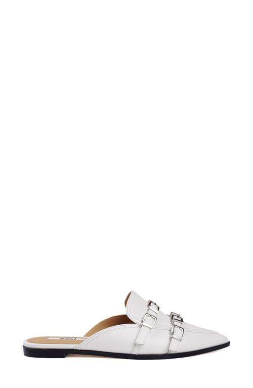Zigi Roussih Pointed Toe Mule In White Leather