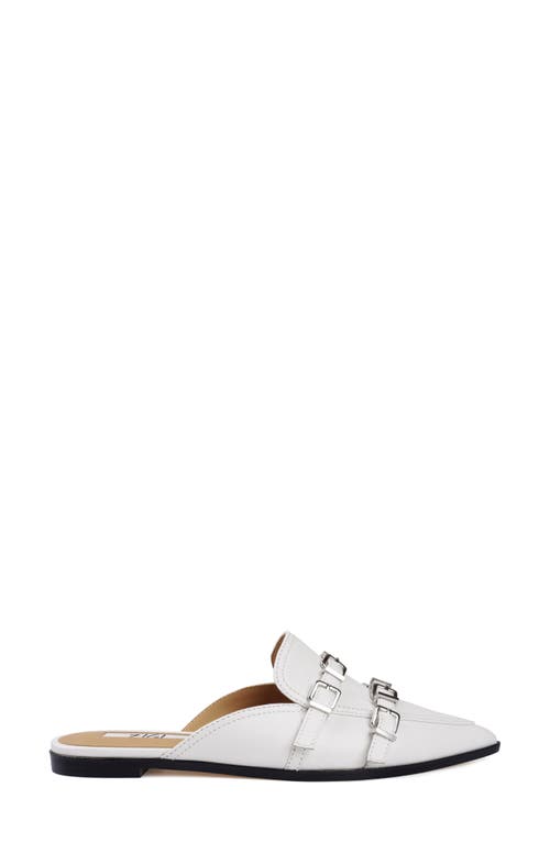 Shop Zigi Roussih Pointed Toe Mule In White Leather