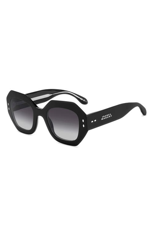 Shop Isabel Marant 52mm Gradient Geometric Sunglasses In Black/grey Shaded