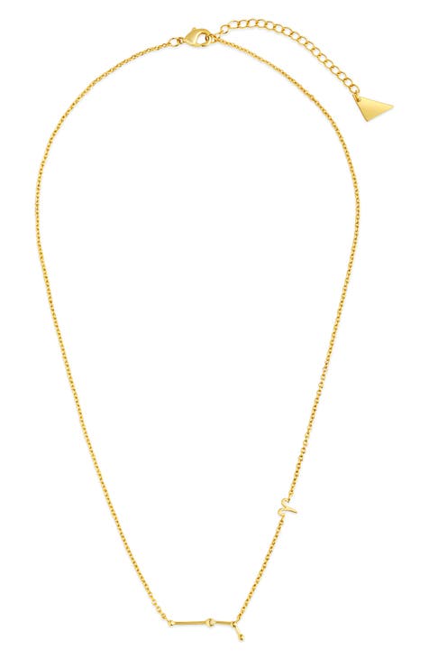 14K Gold Plated Station Constellation Pendant Necklace