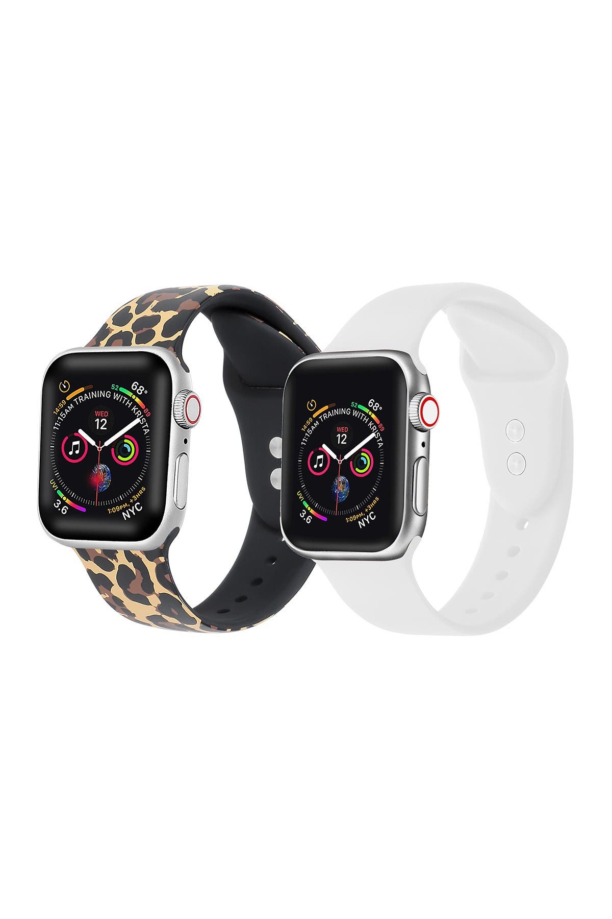 Posh Tech Leopard/white Apple Watch Replacement Band In Open Miscellaneous