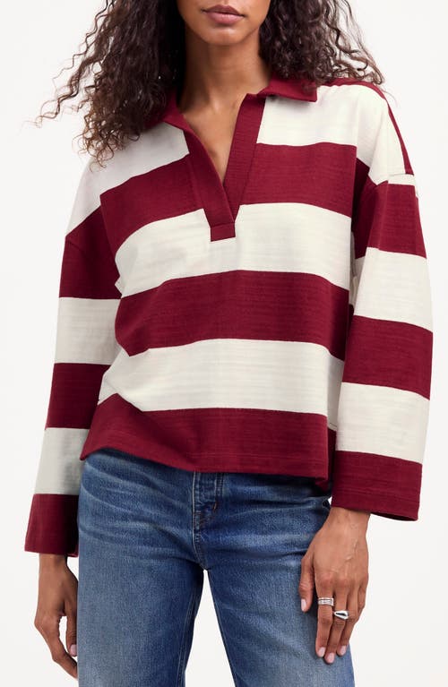 Shop Madewell Stripe Long Sleeve Rugby Shirt In Aroma