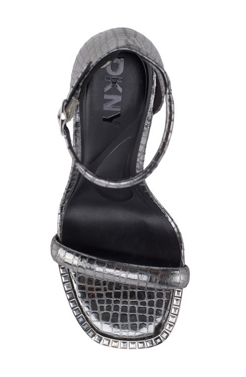 Dkny Waylin Ankle Strap Sandal In Nickel