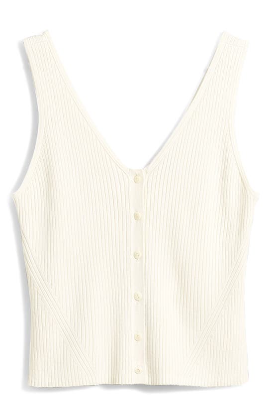 Shop Madewell The Signature Knit Button Front Sweater Tank In Bright Ivory