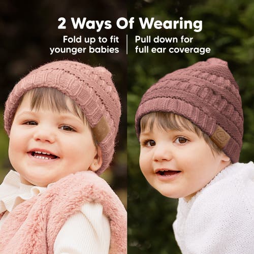 Shop Keababies 3-pack Warmzy Baby Beanies In Tea Rose