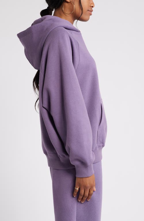 Shop Bp. Fleece Detail Oversize Raglan Hoodie In Purple Montana