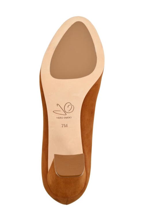 Joan Oloff Sandra Cap Toe Leather Pump In Autumn Kid Suede