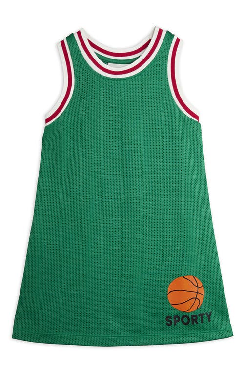 Mini Rodini Kids' Basketball Mesh Tank Dress Green at Nordstrom,