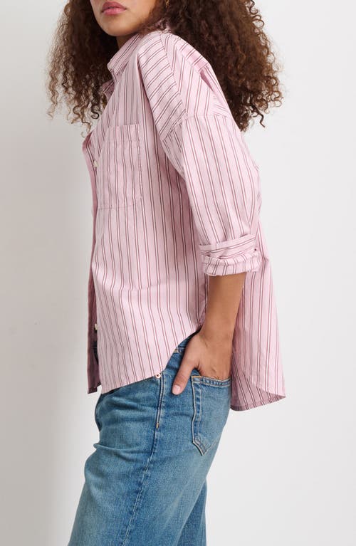 Shop Alex Mill Jo Stripe Cotton Button-up Shirt In Pink Stripe