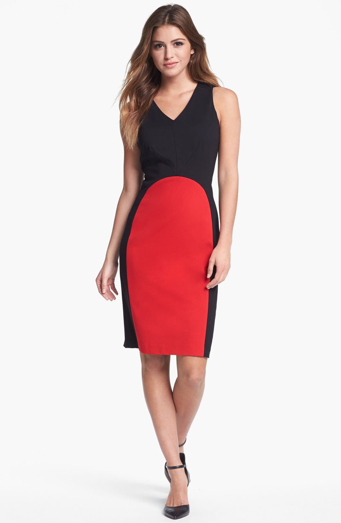 Vince Camuto Colorblock VNeck Sheath Dress (Regular & Petite) (Nordstrom Exclusive) Nordstrom