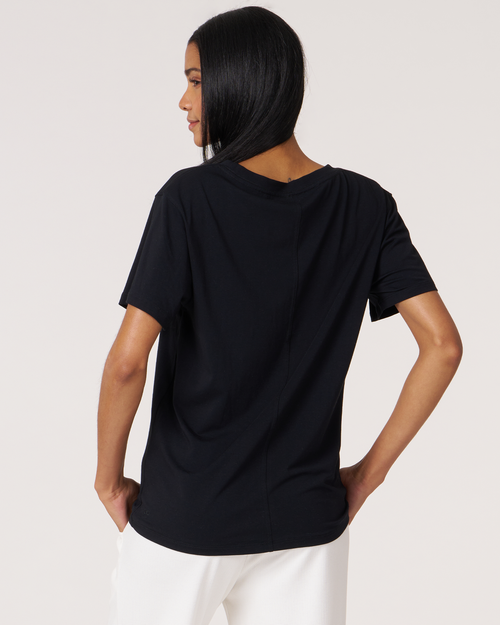 Shop Rebody Active Rebody Essentials Oversized Short Sleeve Top In Black