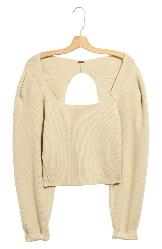 Free People Saffron Open Back Sweater In Oatmeal