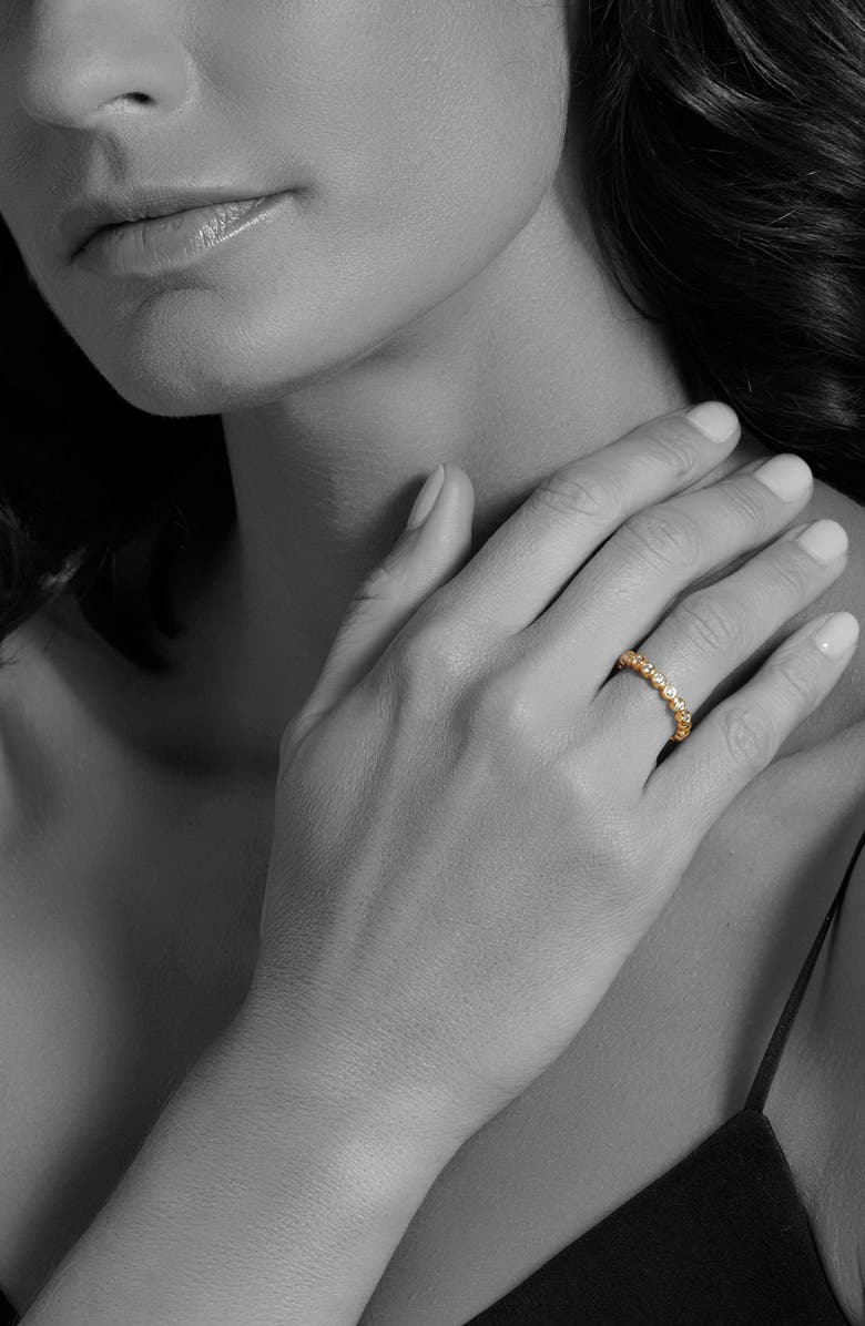 LAGOS Covet Stone Caviar Stack Ring, Alternate, color, Gold/ Diamond