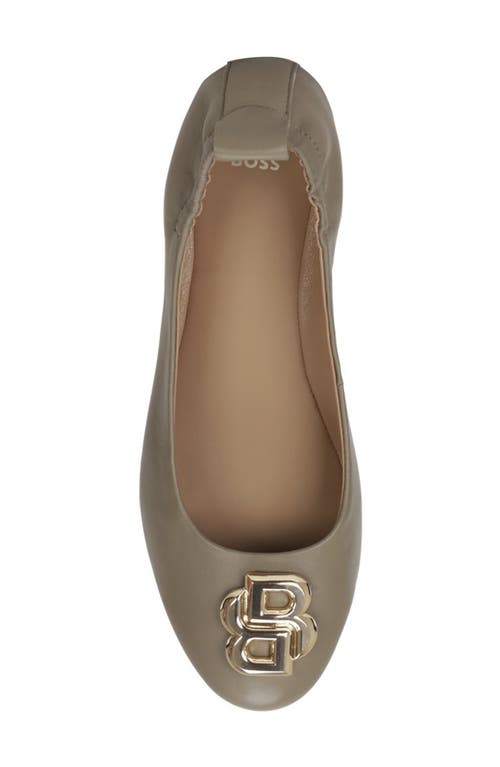 Hugo Boss Boss Dasy Ballet Flat In Medium Brown