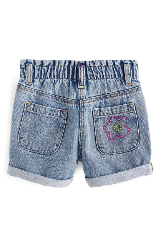 Shop Next Kids' Doodle Embroidered Denim Shorts In Blue