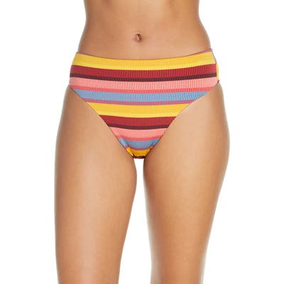 Seafolly Baja Stripe High Waist Bikini Bottoms, US - Yellow