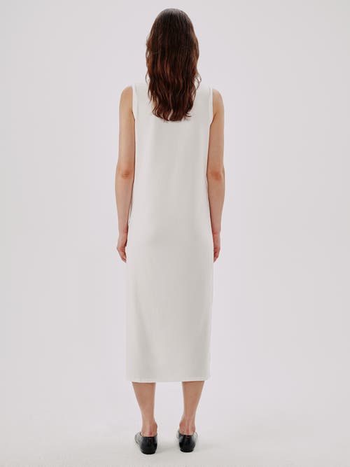 Another Tomorrow Sleeveless Tee Dress In White
