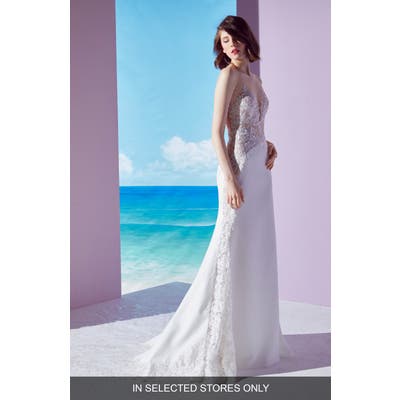 Ines By Ines Di Santo Mischa Lace Panel Gown, Size IN STORE ONLY - Ivory