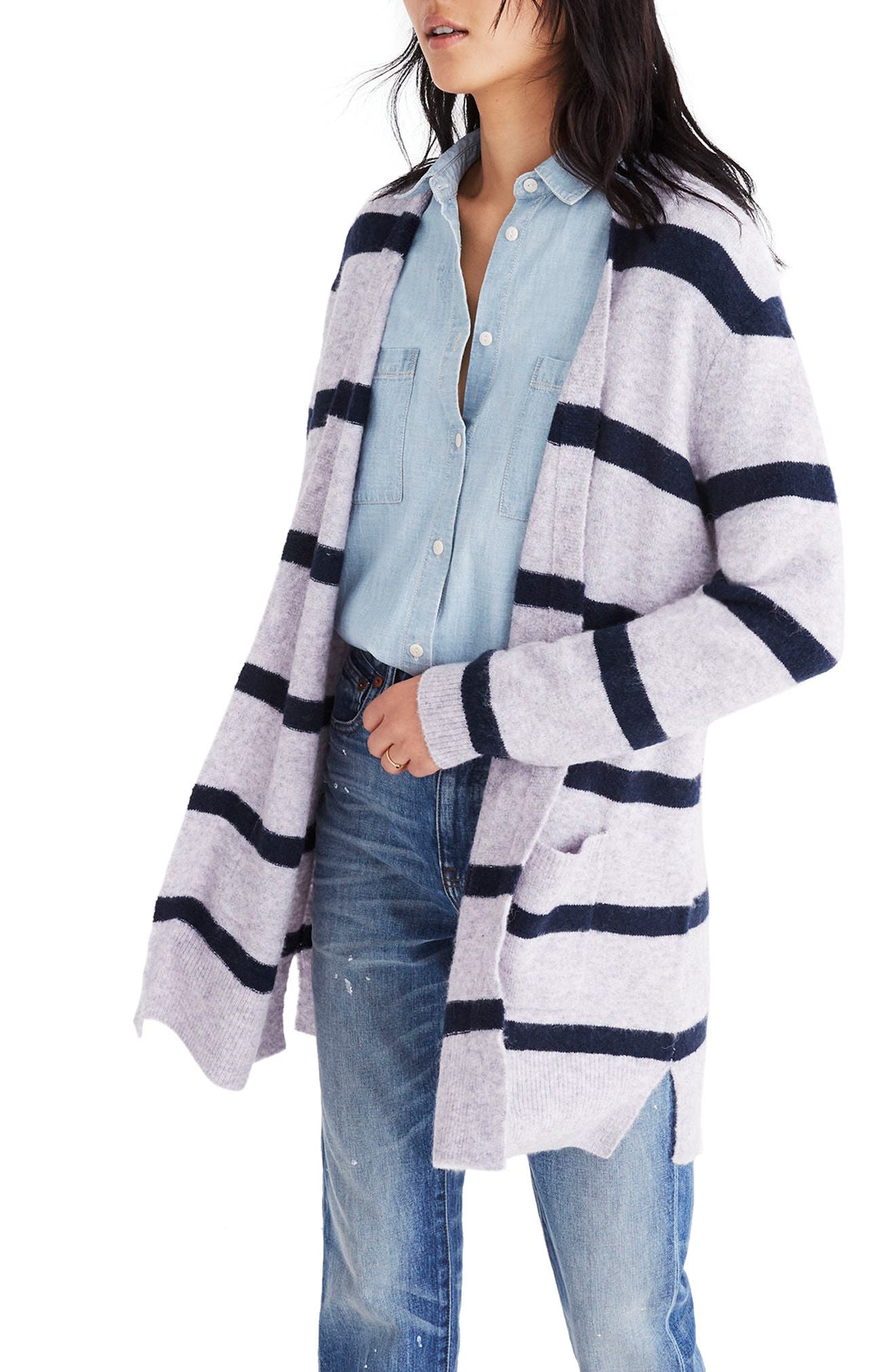kent striped cardigan sweater in coziest yarn