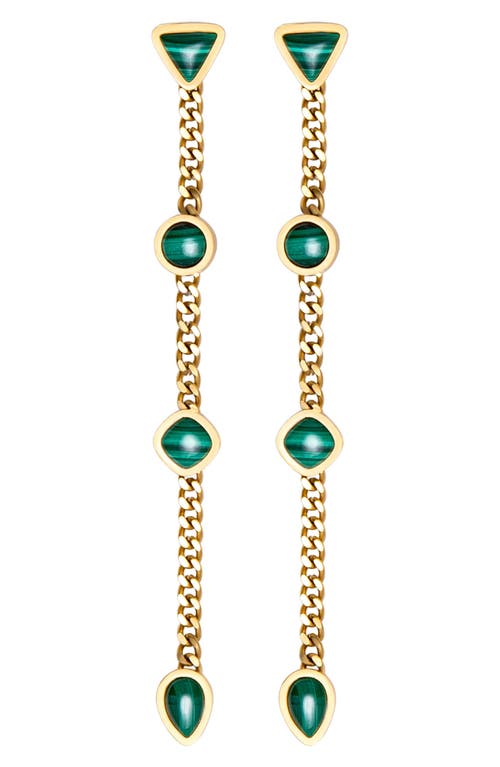 St. Moran Malachite Station Drop Earrings In Green