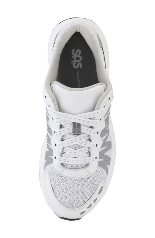 Sas Tempo Sneaker In White/silver