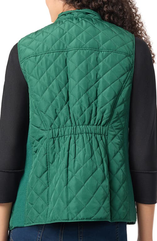 Shop Jones New York Quilted Vest In Forest Green