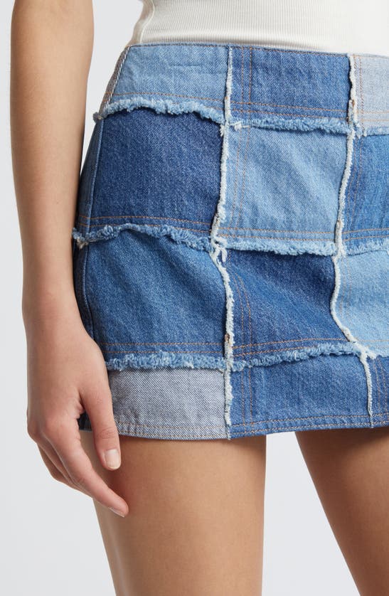 Shop Frame The '70s Patchwork Denim Miniskirt In Road Trip