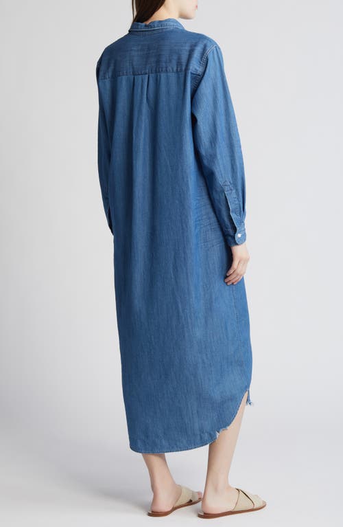 Shop Frank & Eileen Rory Long Sleeve Denim Maxi Shirtdress In Vintage Stonewashed Indigo