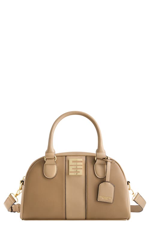 Shop Christian Siriano Milano Bowling Satchel Bag In Taupe
