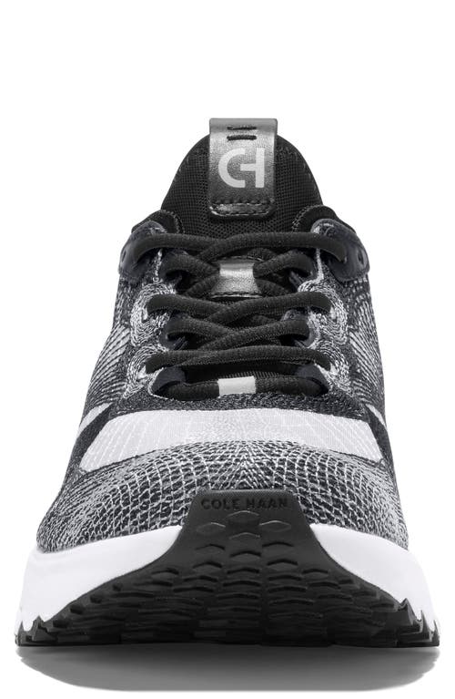 Shop Cole Haan 5.zerogrand Embrostitch Running Shoe In Black/gray Pinstripe/optic