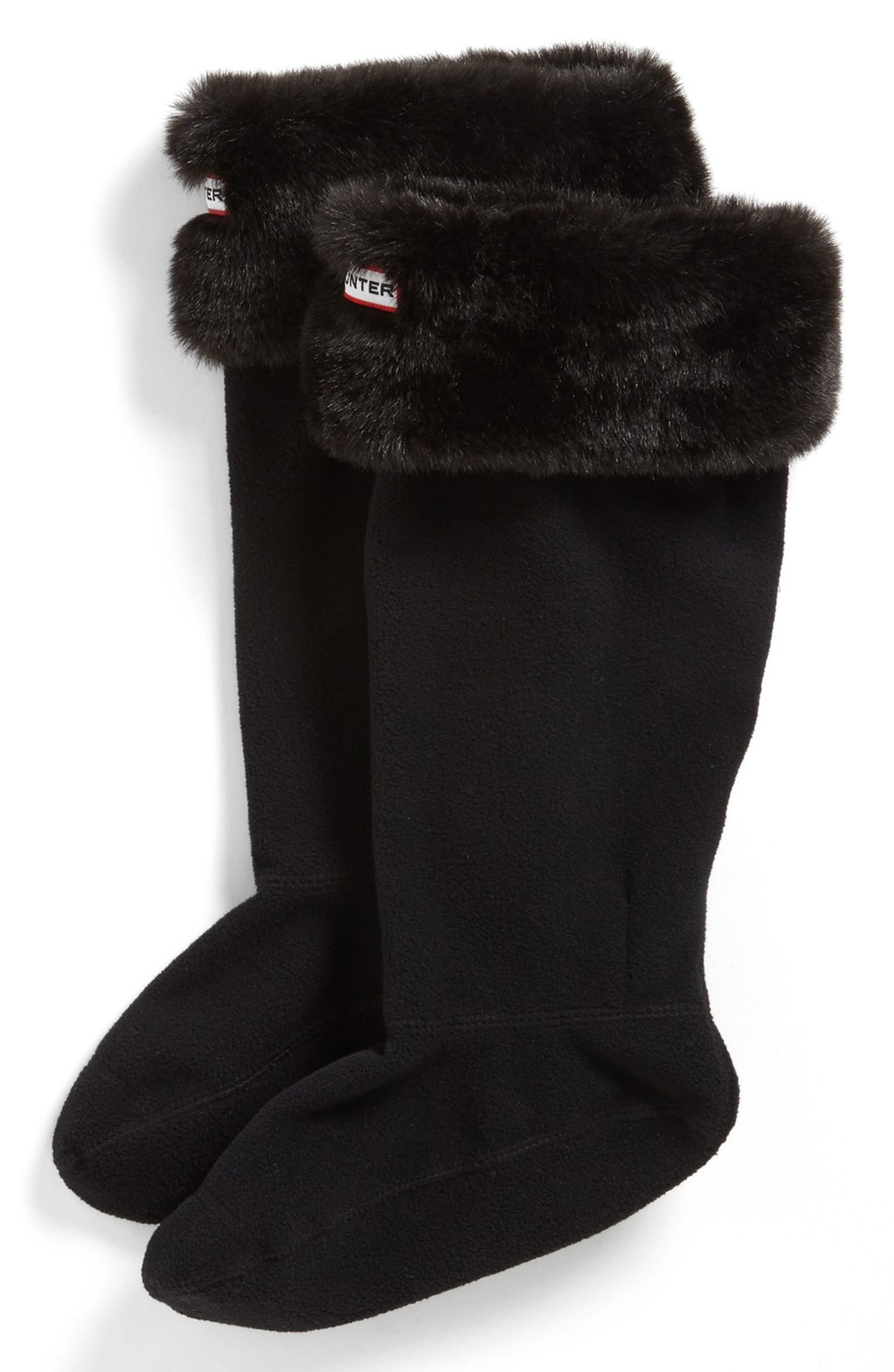 Hunter Faux Fur Cuff Welly Socks | Nordstrom