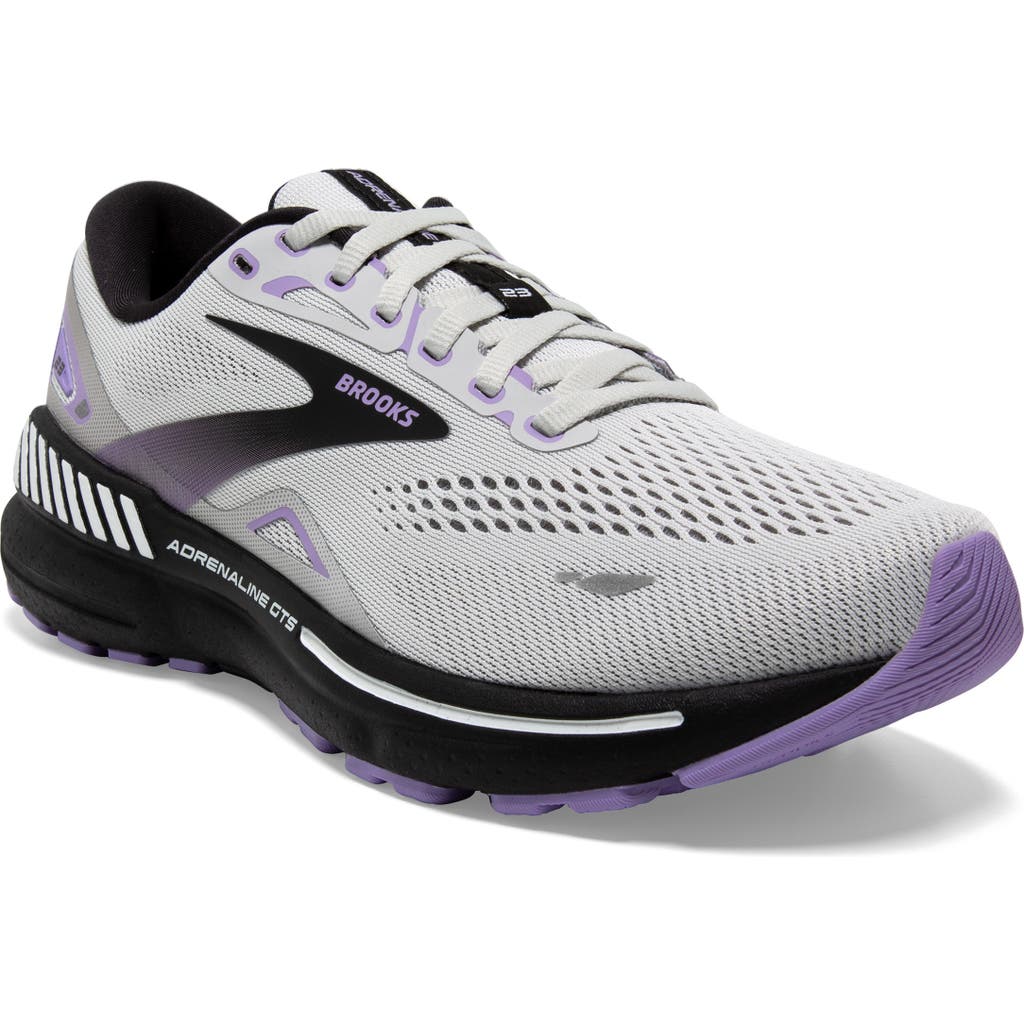 Brooks Adrenaline Gts 23 Sneaker In Grey/black/purple