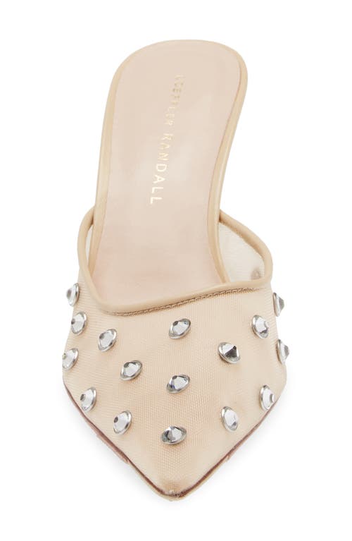 Shop Loeffler Randall Paloma Embellished Pointed Toe Mule In Cream/clear