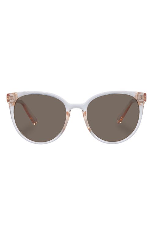 Shop Le Specs Armada 54mm Round Sunglasses In White/tan