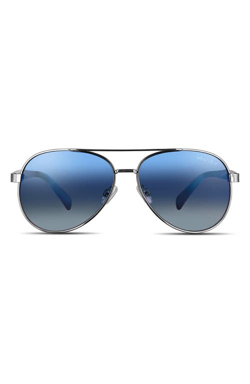Bonnie 52mm Gradient Aviator Sunglasses in Silver/blue