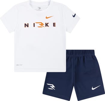 3 Brand Kids' Dri-FIT Wordmark Logo T-Shirt & Shorts Set | Nordstromrack