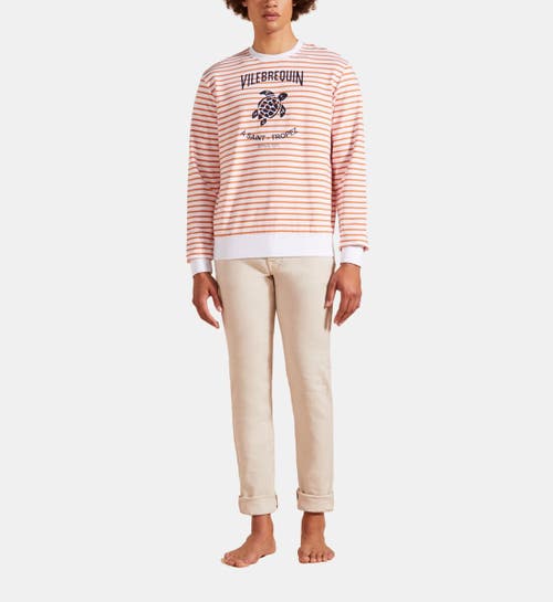 Vilebrequin Logo-print Cotton-blend Sweatshirt In Carotte