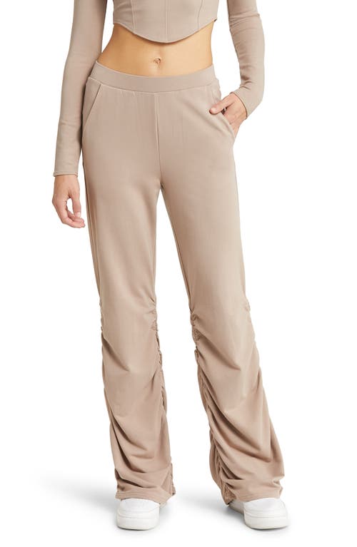 Alo Ruched French Terry Pants in Taupe