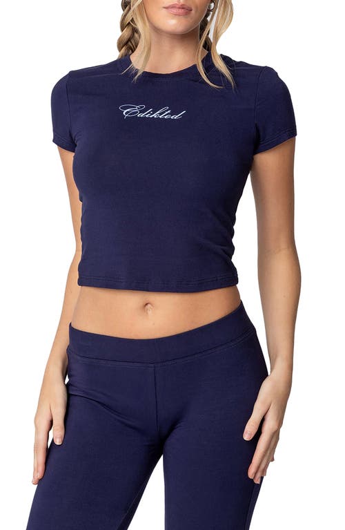Shop Edikted So  Baby Tee In Navy