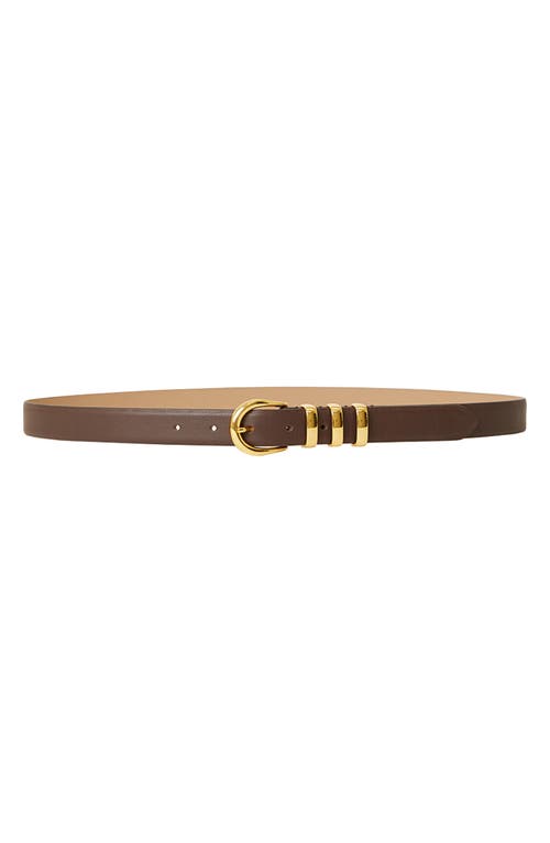 Shop B-low The Belt Kad Leather Belt In Chocolate Gold