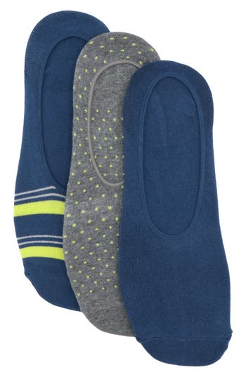 Lorenzo Uomo 3-pack Assorted Ankle Socks In Blue Multi